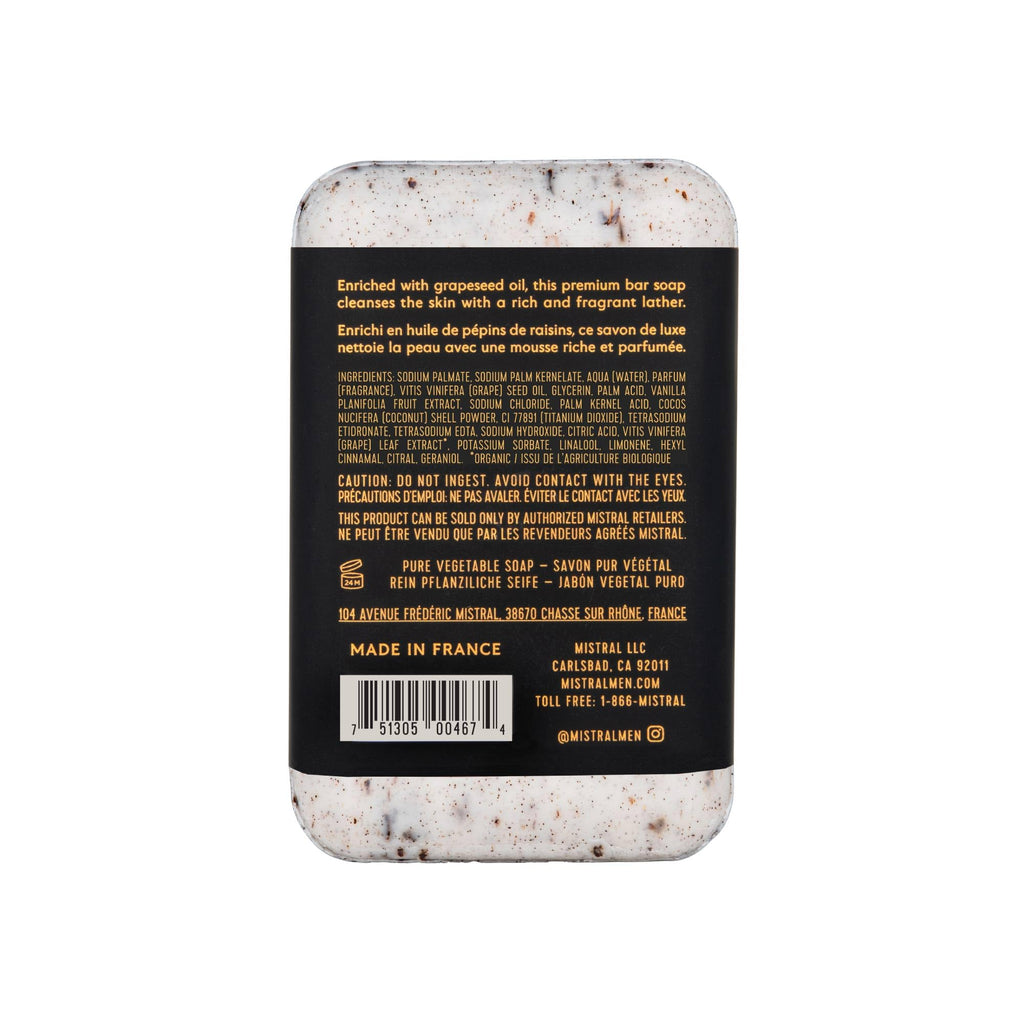 Mistral Mezcal Lime Luxury Bar Soap for Men — Triple-Milled, Made in France, Paraben & Phthalate Free | 8.8 oz