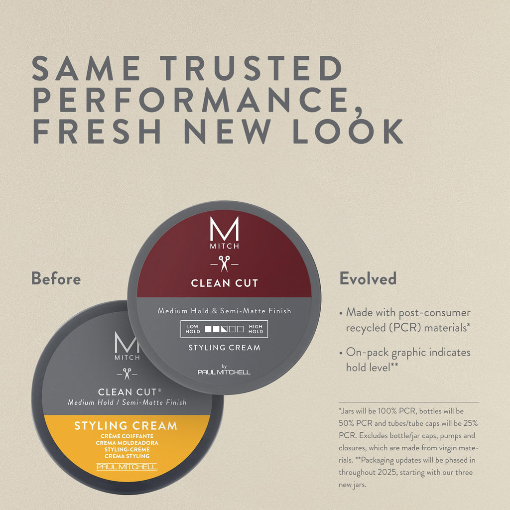 MITCH Clean Cut Styling Cream for Men – Medium Hold, Semi-Matte Finish