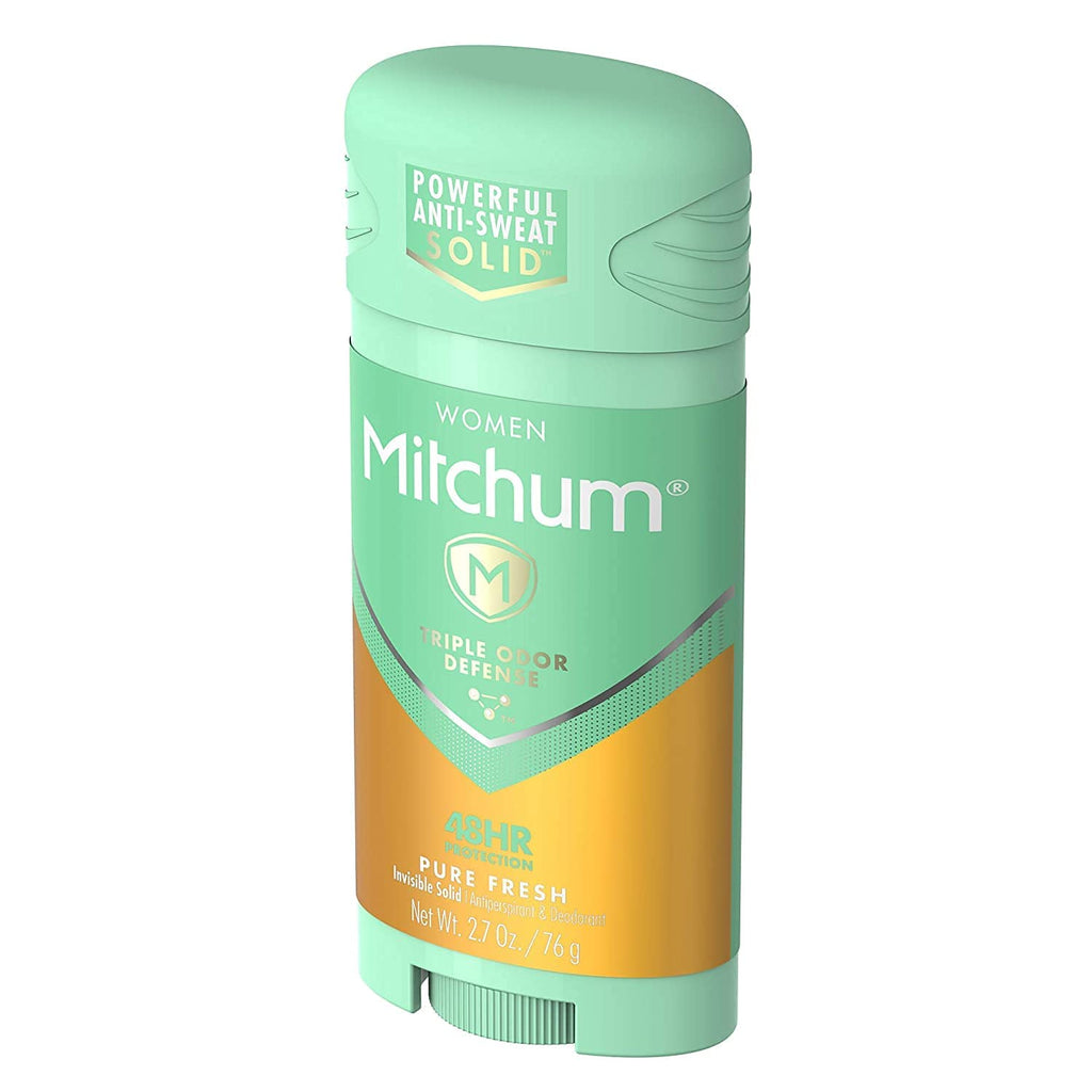 Mitchum Women Triple Odor Defense Invisible Solid — Pure Fresh, 48HR Protection, 8 Pack