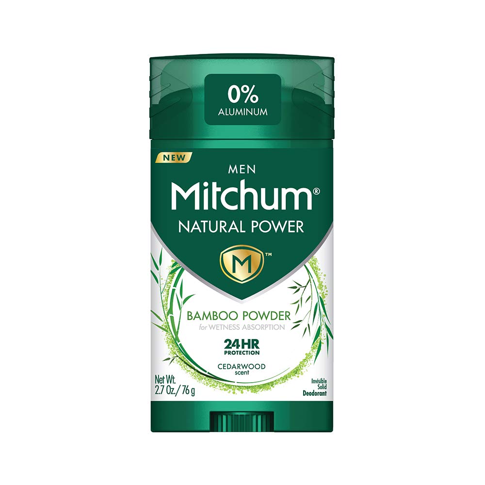 Mitchum Natural Power Bamboo Powder Deodorant — Cedarwood, Aluminum-Free, 24-Hour Protection