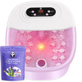 Miwhale Foot Spa Bath Massager — Heat, Bubbles, Vibration, Infrared Light | 16 oz Lavender Soak (Pink)