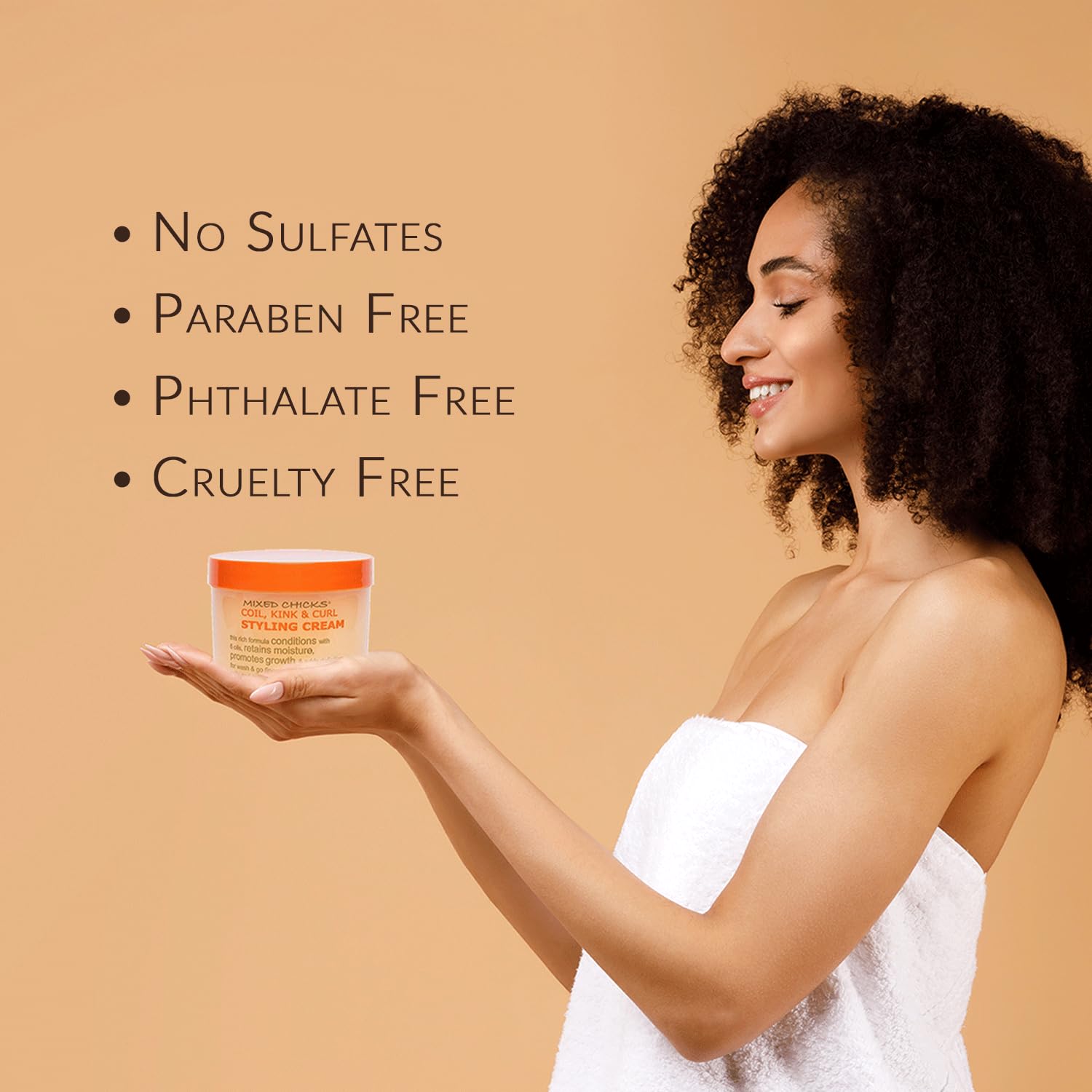 Mixed Chicks Coil, Kink & Curl Styling Cream — 12 Fl Oz | Flexible Hold, Moisture & Shine