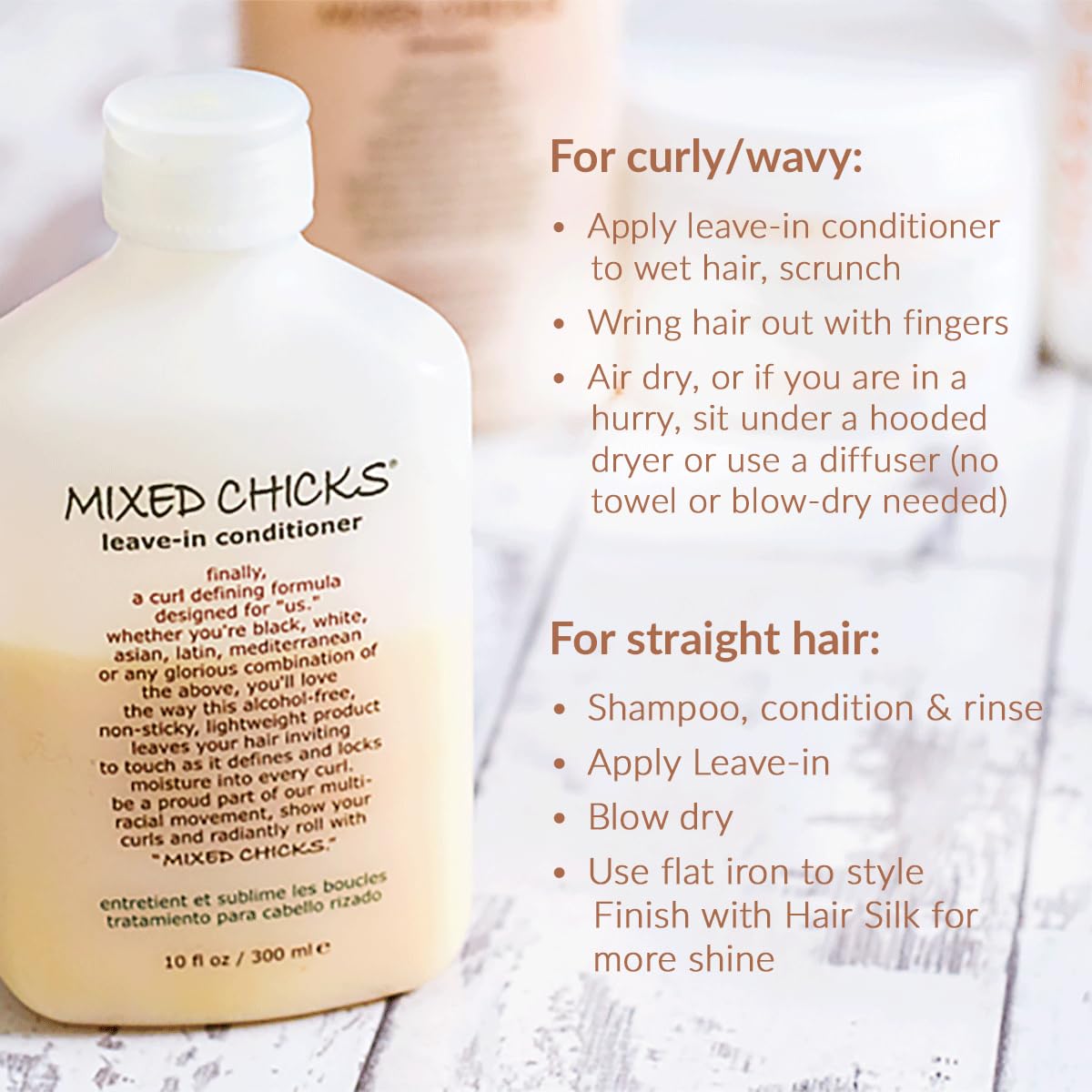 Mixed Chicks Curl Defining Leave-In Conditioner – Pack of 2, 10 oz Each | Curl Hydration & Frizz Control