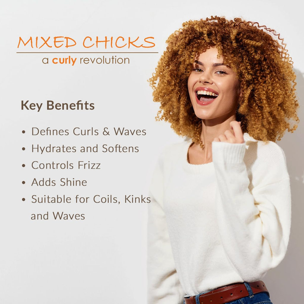 Mixed Chicks Coil, Kink & Curl Styling Cream — 12 Fl Oz | Flexible Hold, Moisture & Shine