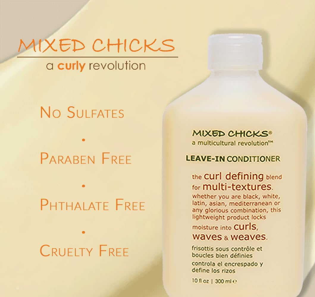 Mixed Chicks Curl Defining Leave-In Conditioner – Pack of 2, 10 oz Each | Curl Hydration & Frizz Control