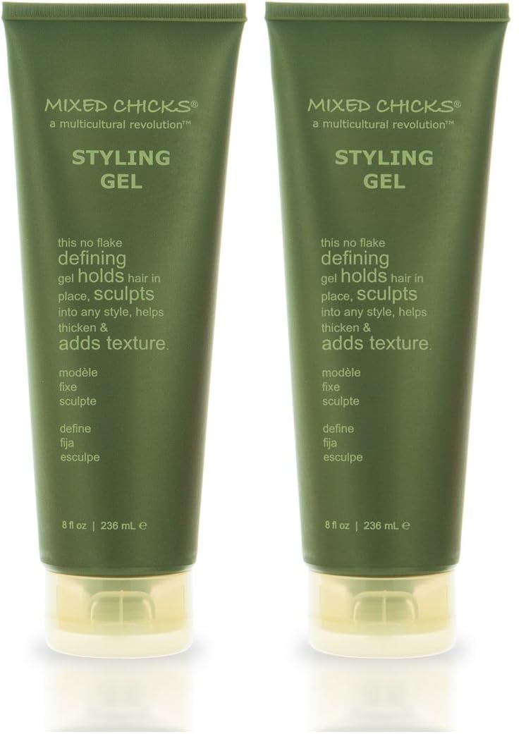 Mixed Chicks Styling Gel – Thickening & Texturizing Definer, 8 fl oz (Pack of 2)