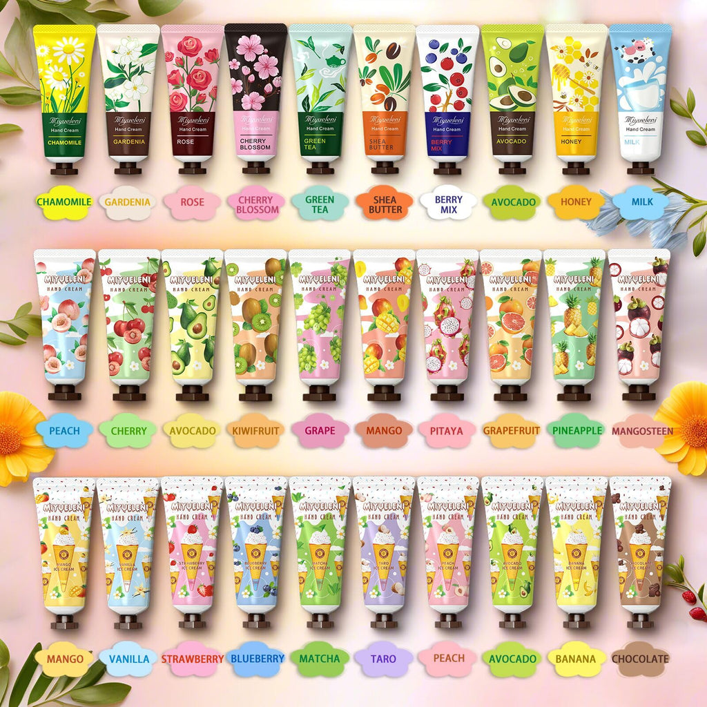 MIYUELENI 30-Pack Hand Cream Gift Set – 20ml Travel-Size Moisturizers for Dry Hands, Ideal Gifts