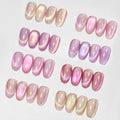 MIZHSE Cat Eye Gel Nail Polish Set – 8 Pink Translucent Colors with Magnet Stick (Soak-Off) for Home DIY