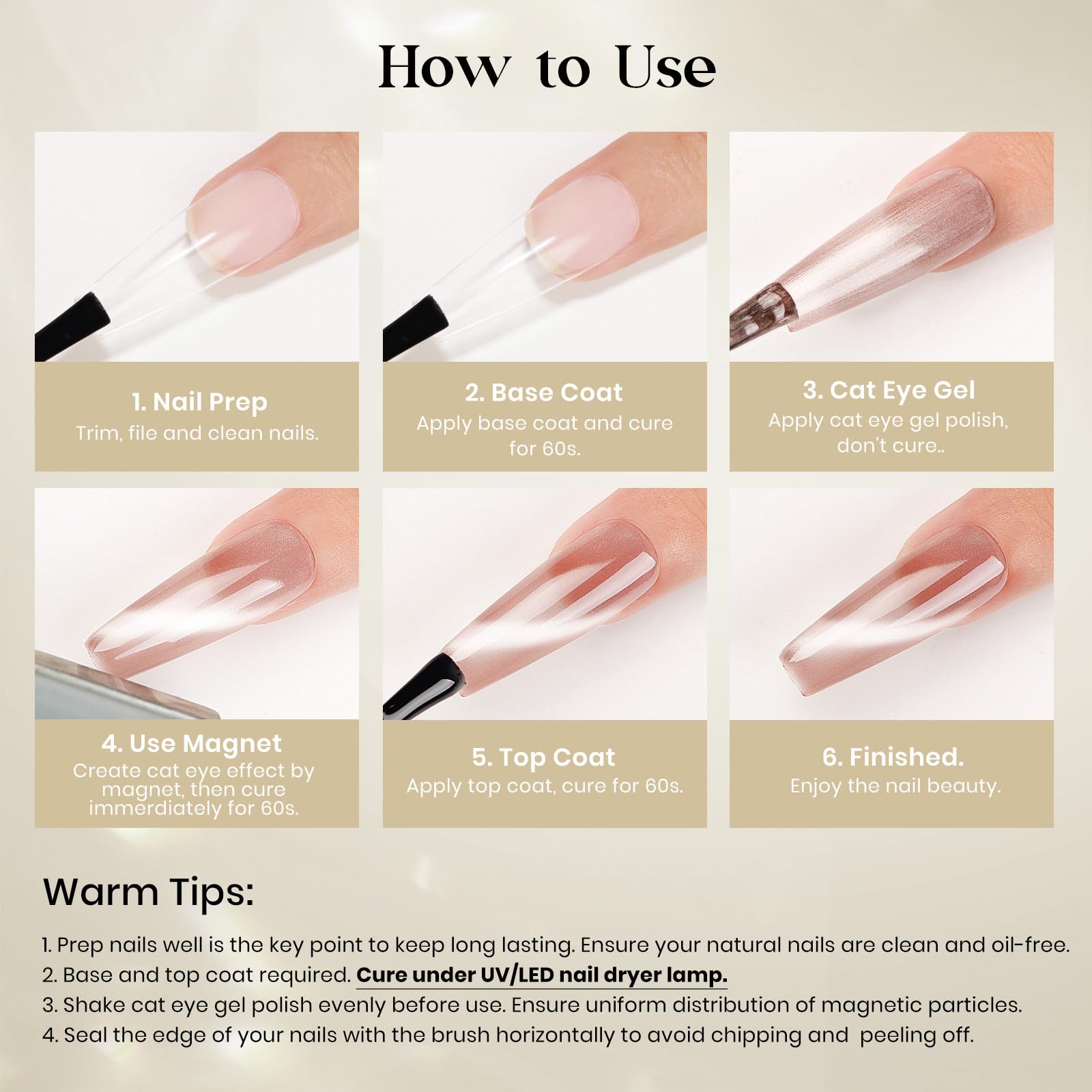MIZHSE 8 Colors Cat Eye Gel Nail Polish Kit with Magnet Stick – Holographic Shimmer