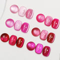 MIZHSE Cat Eye Gel Nail Polish Set – Pink Magnetic Gel Polish with Magnet Stick, Neon Hot Pink Gloss