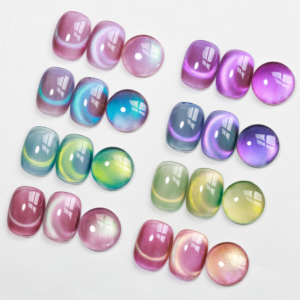 MIZHSE Cat Eye Gel Nail Polish Kit – Gemstone Magnetic Set