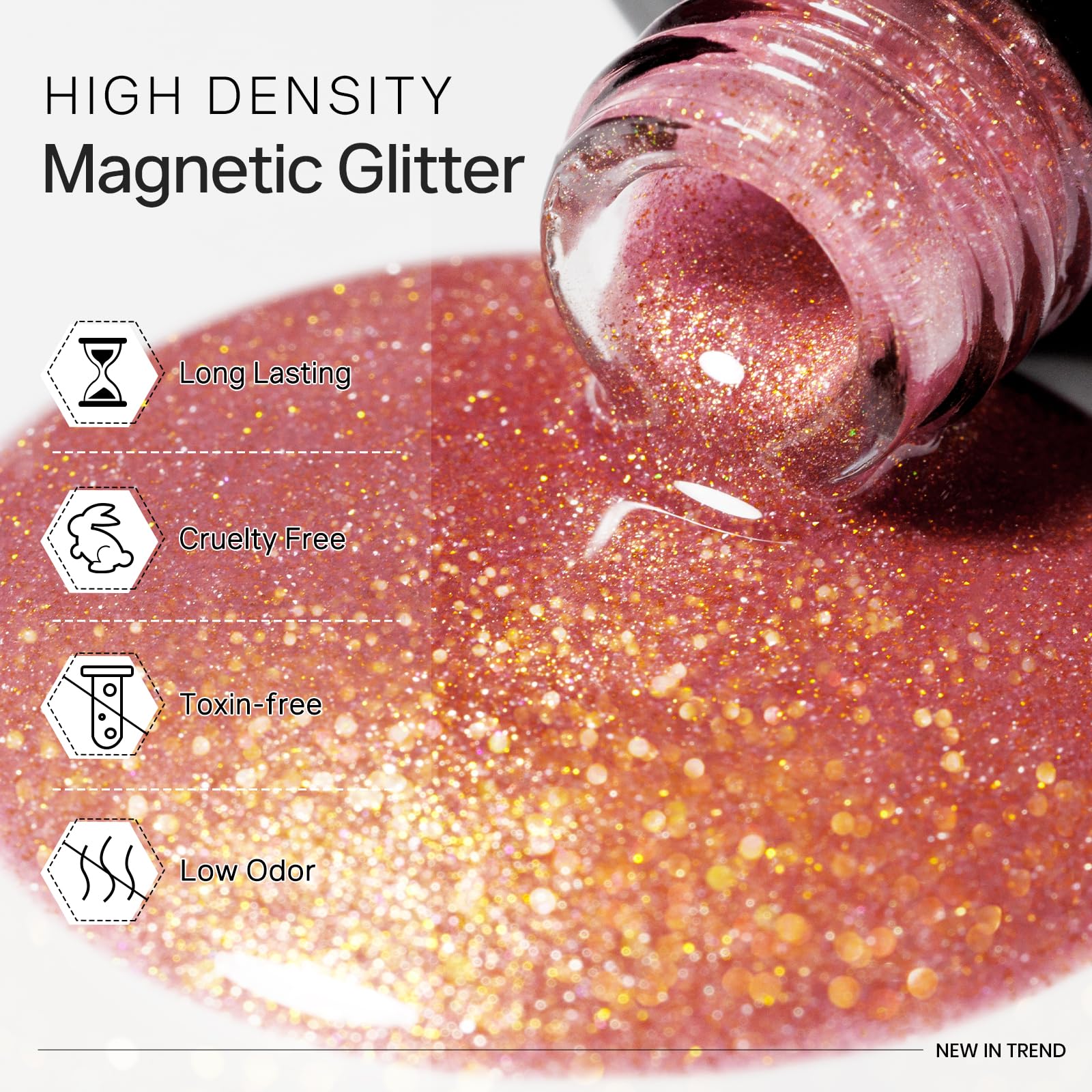 MIZHSE Cat Eye Gel Nail Polish Kit – Magnetic Neon Colors, Magnet Included, Soak-Off