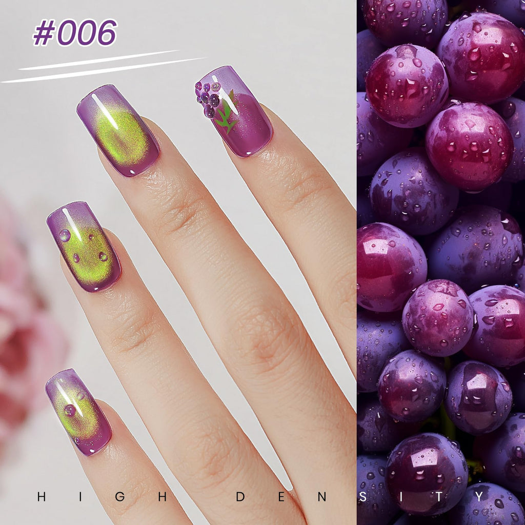 MIZHSE Cat Eye Gel Nail Polish Kit – Neon Fruit Colors with Magnet for DIY Nail Art