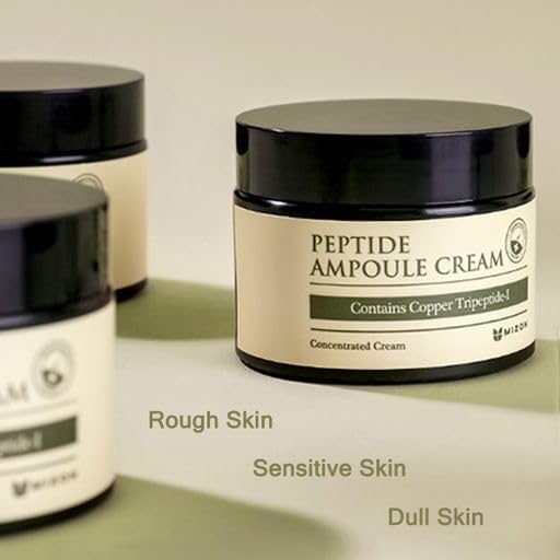 MIZON Peptide Ampoule Face Cream with Adenosine and Lavender Oil – Moisturizing, Fine Line Treatment (1.69 oz)
