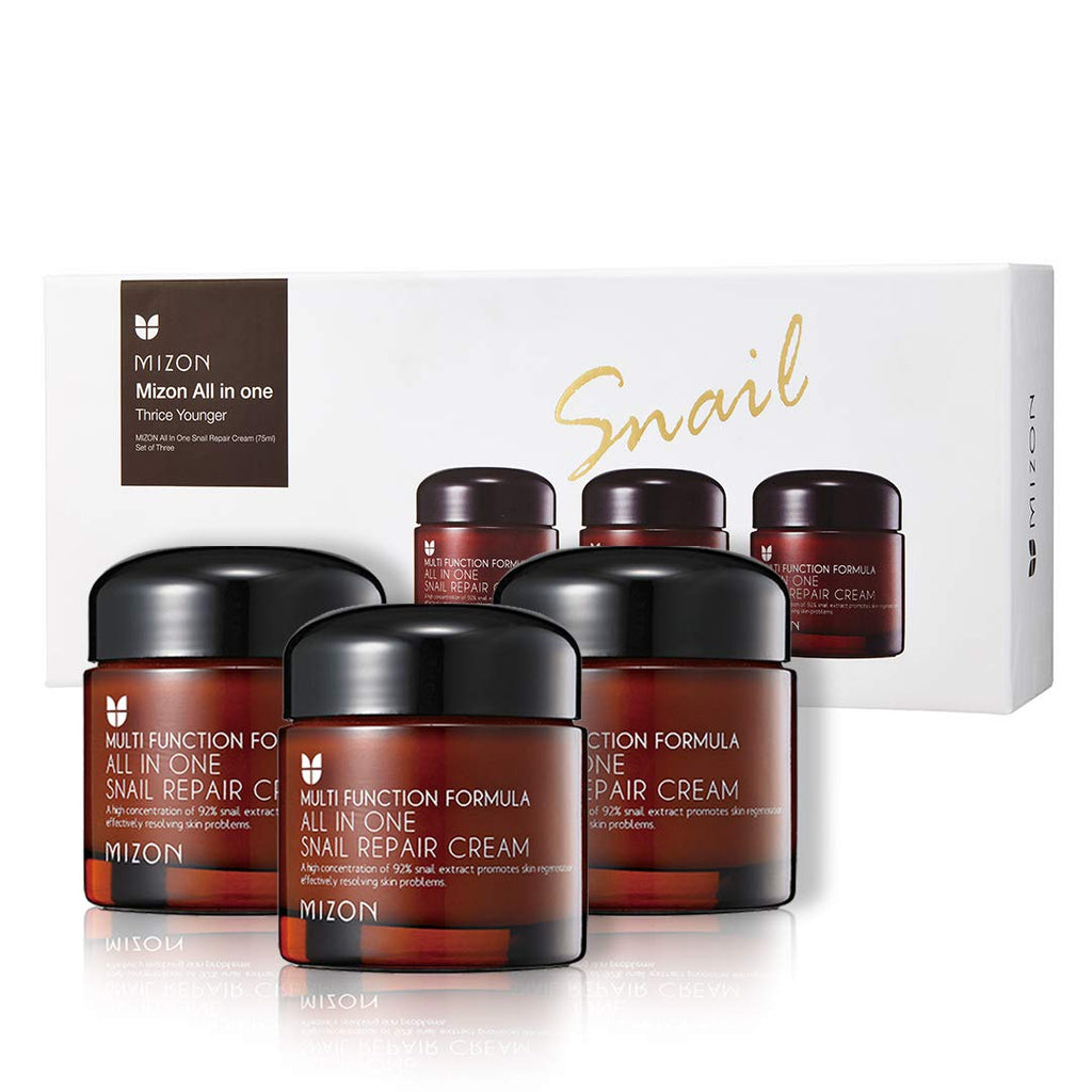 MIZON All-in-One Snail Repair Cream 75ml – Pack of 3 | Hydration & Skin Renewal