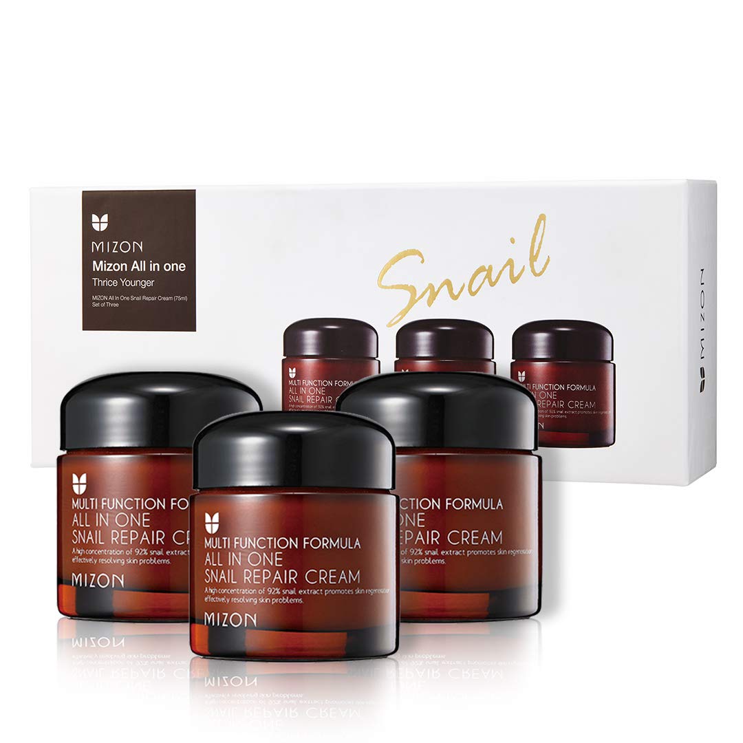 MIZON All-in-One Snail Repair Cream 75ml – Pack of 3 | Hydration & Skin Renewal