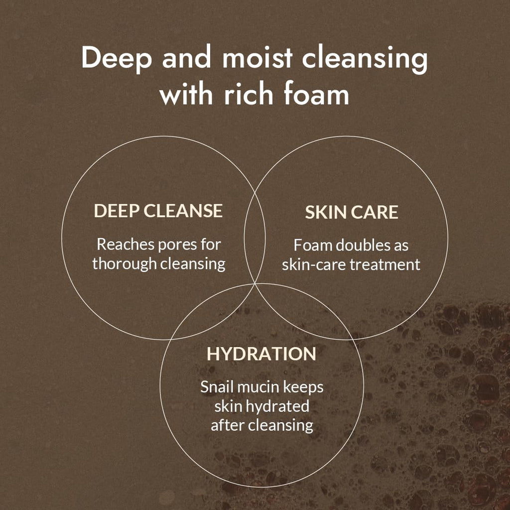 MIZON Snail Repairing Foam Cleanser – Gentle Cream-to-Foam Face Wash with Snail Mucin