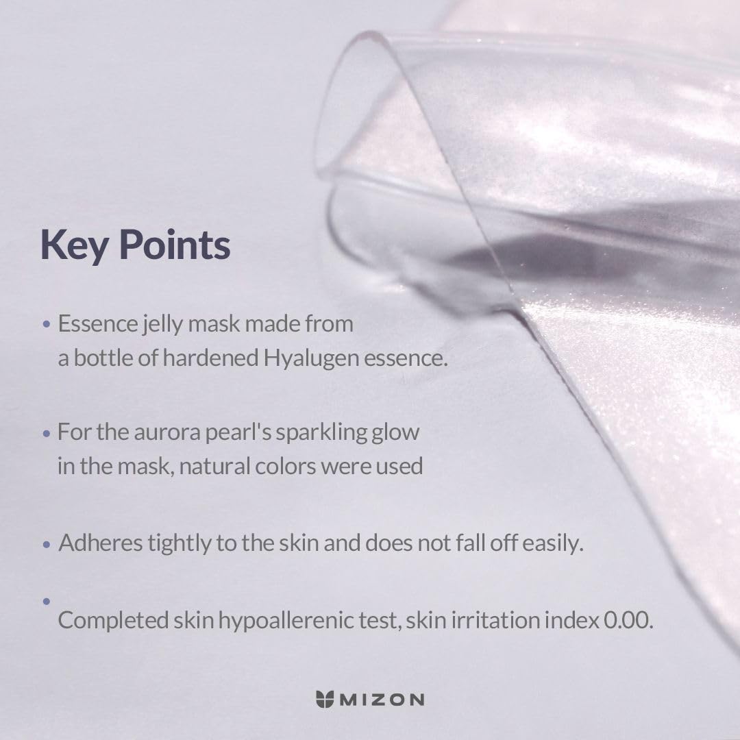 MIZON Hyalugen Pearl Jelly Mask (5 Pack) – Korean Beauty Sheet Mask with Collagen & Hyaluronic Acid