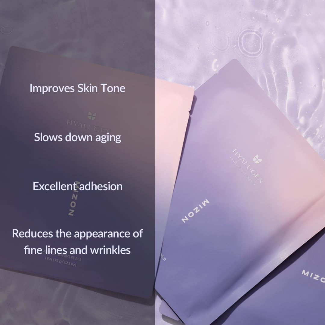 MIZON Hyalugen Pearl Jelly Mask (5 Pack) – Korean Beauty Sheet Mask with Collagen & Hyaluronic Acid