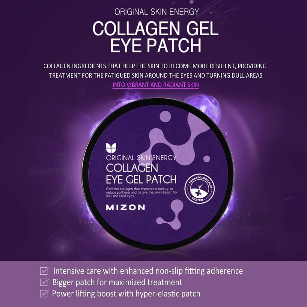 MIZON Marine Collagen Eye Gel Patch – 60pcs Hydrogel Eye Masks with Caviar & Chamomile