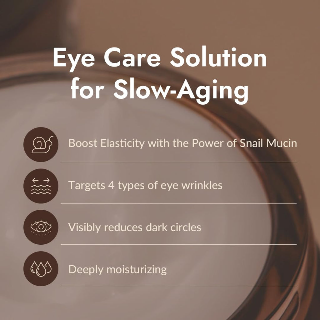 MIZON Snail Line Snail Repair Eye Cream – Hydrating Korean Skincare for Delicate Under-Eye Skin (0.84 oz)