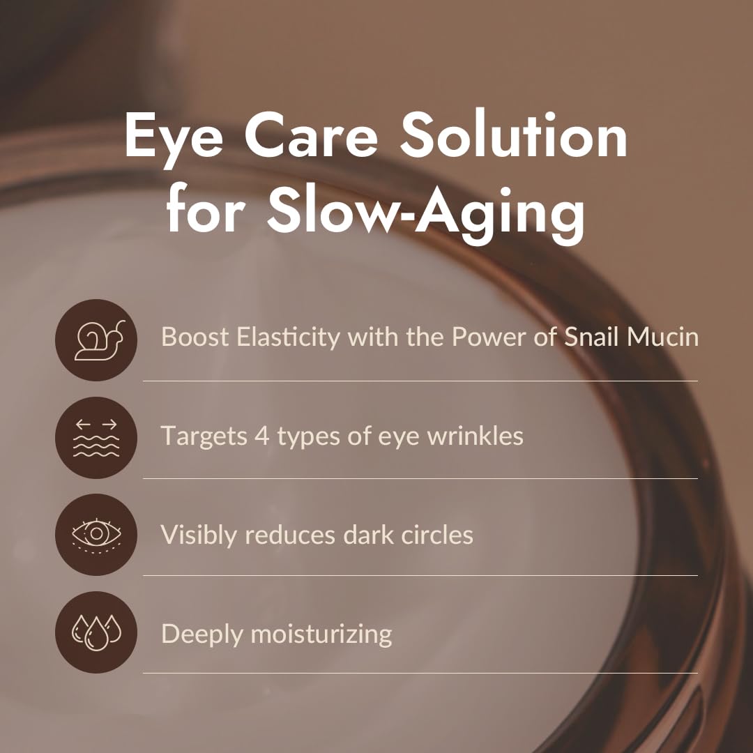 MIZON Snail Line Snail Repair Eye Cream – Hydrating Korean Skincare for Delicate Under-Eye Skin (0.84 oz)
