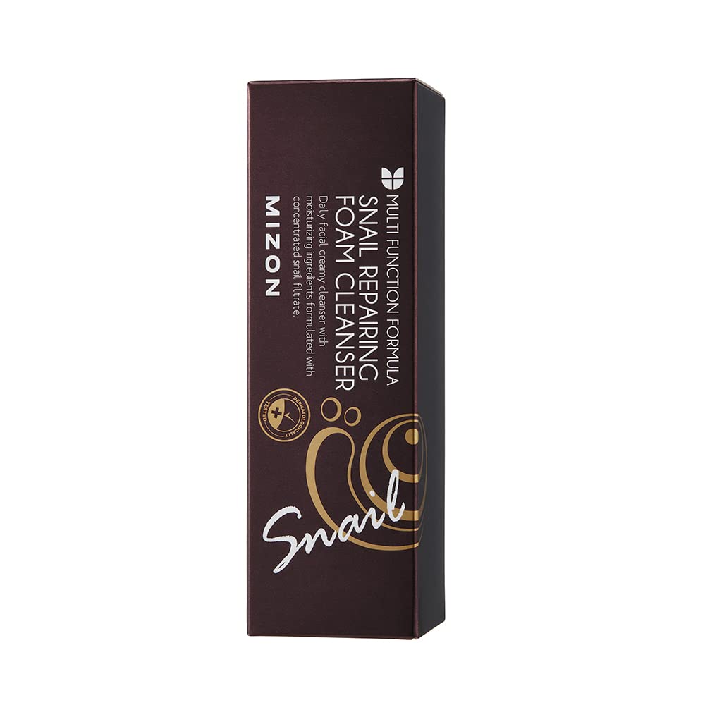 MIZON Snail Repairing Foam Cleanser – Gentle Cream-to-Foam Face Wash with Snail Mucin
