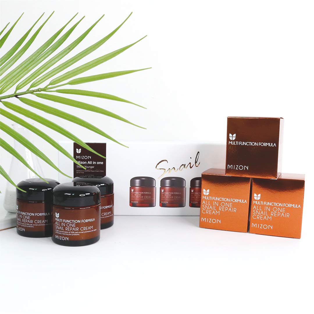 MIZON All-in-One Snail Repair Cream 75ml – Pack of 3 | Hydration & Skin Renewal
