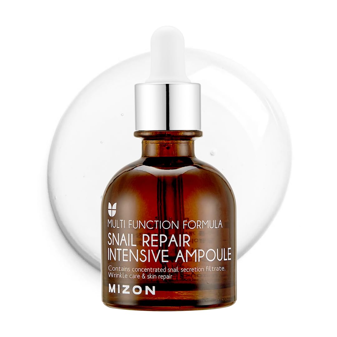 MIZON Snail Repair Intensive Ampoule – Snail Mucin, Hyaluronic Acid & Vitamin E for Hydration & Elasticity