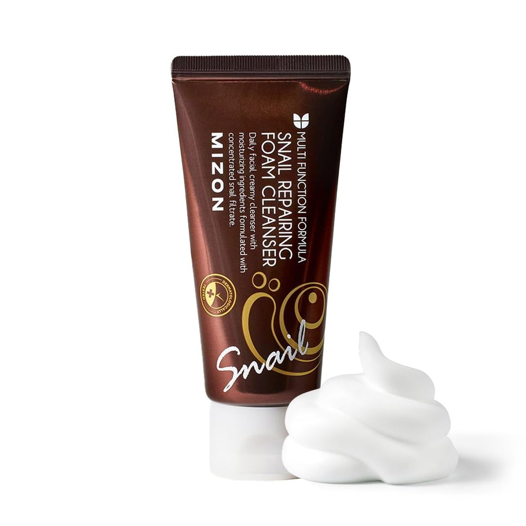 MIZON Snail Repairing Foam Cleanser – Gentle Cream-to-Foam Face Wash with Snail Mucin