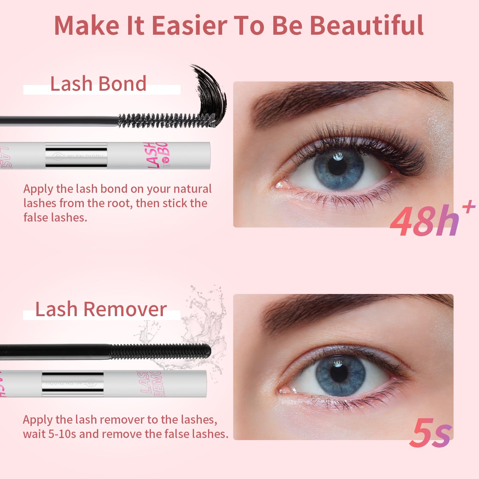 MLEN DIARY DIY Eyelash Extension Kit – 114 Pcs, 10–16mm Manga Clusters, Lash Bond & Remover