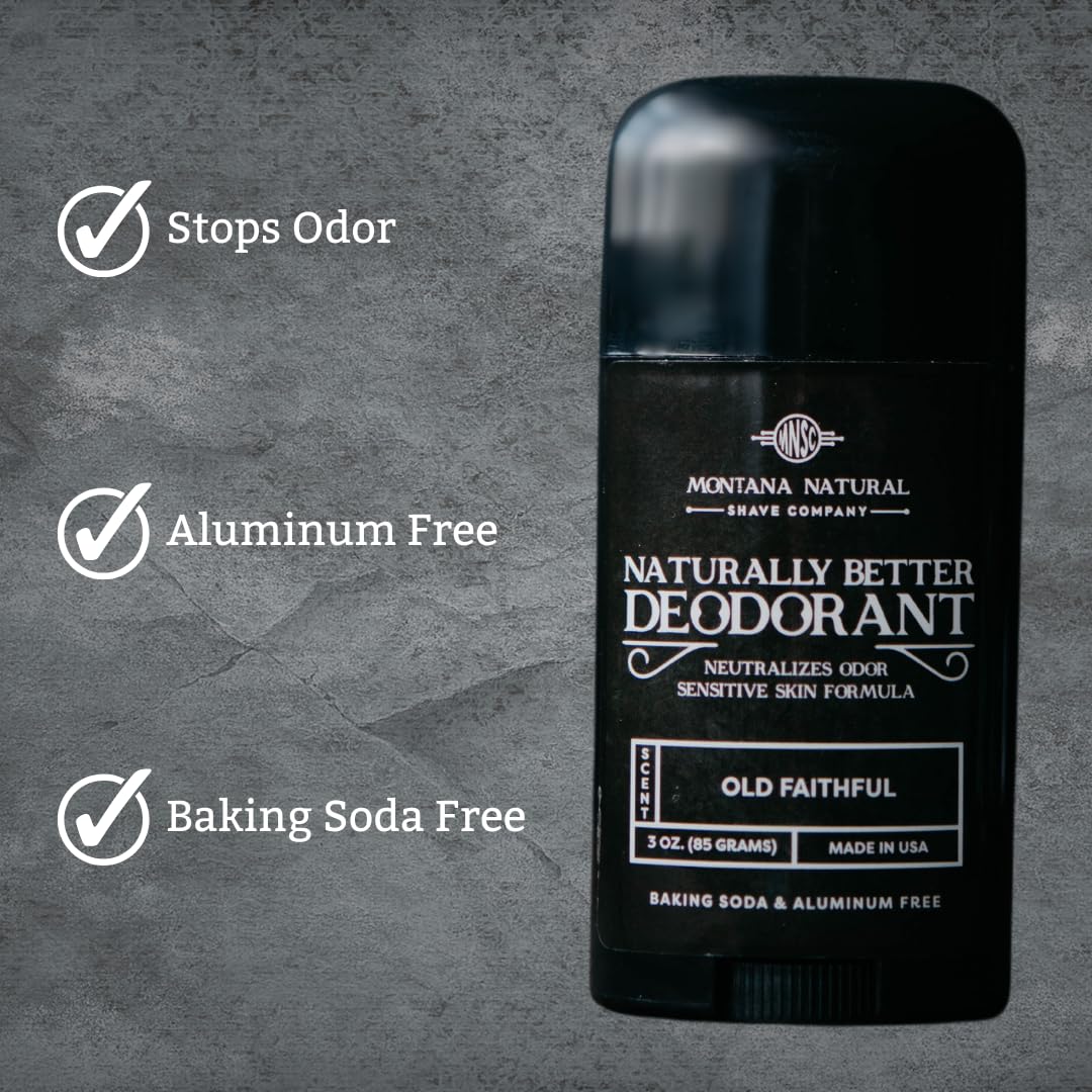 MNSC Old Faithful Deodorant – Magnesium & Activated Charcoal, Aluminum- & Baking Soda-Free (Pack of 2)