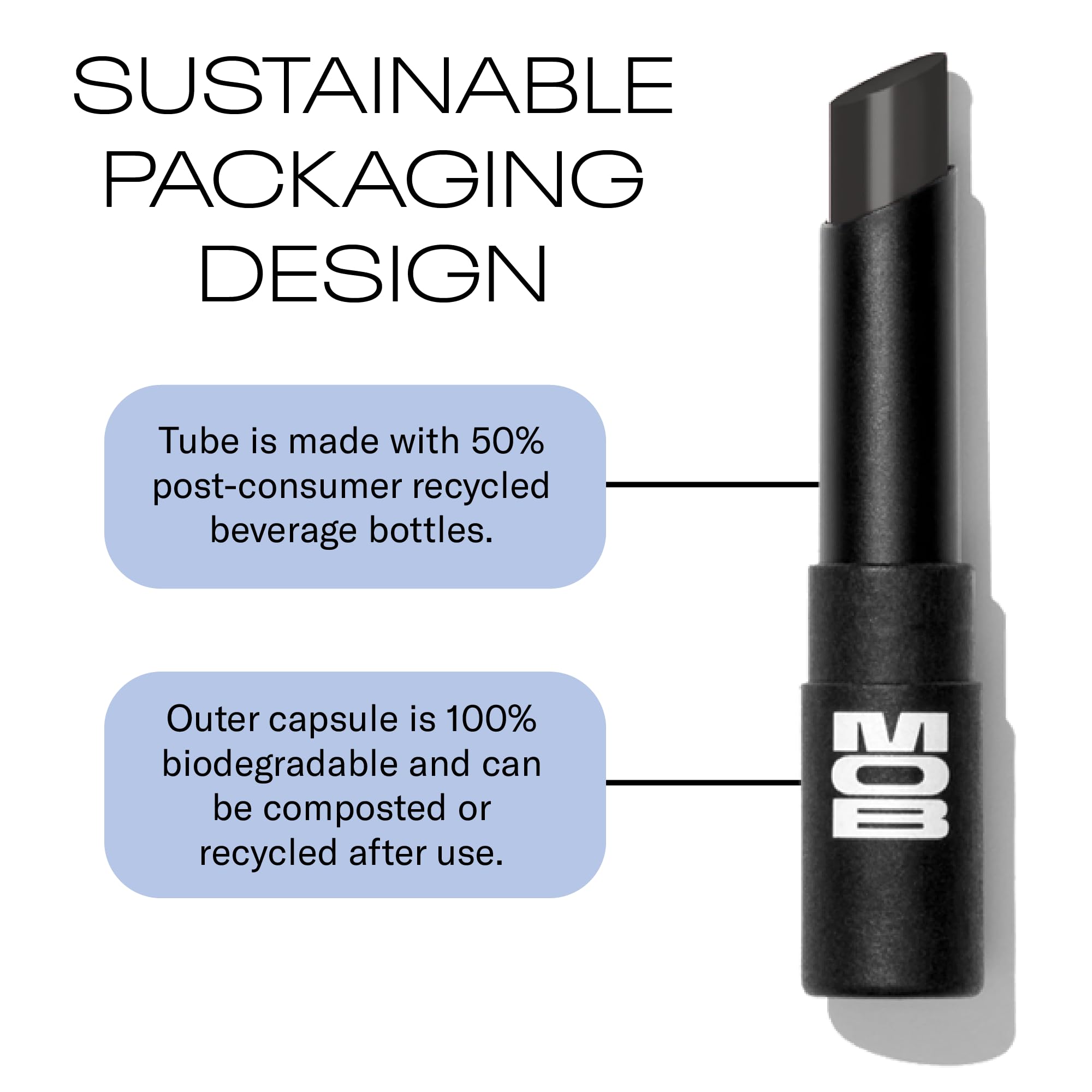 MOB Beauty Hydrating Shine Lip Balm M138 – Sheer Black, Clean Vegan Lip Care