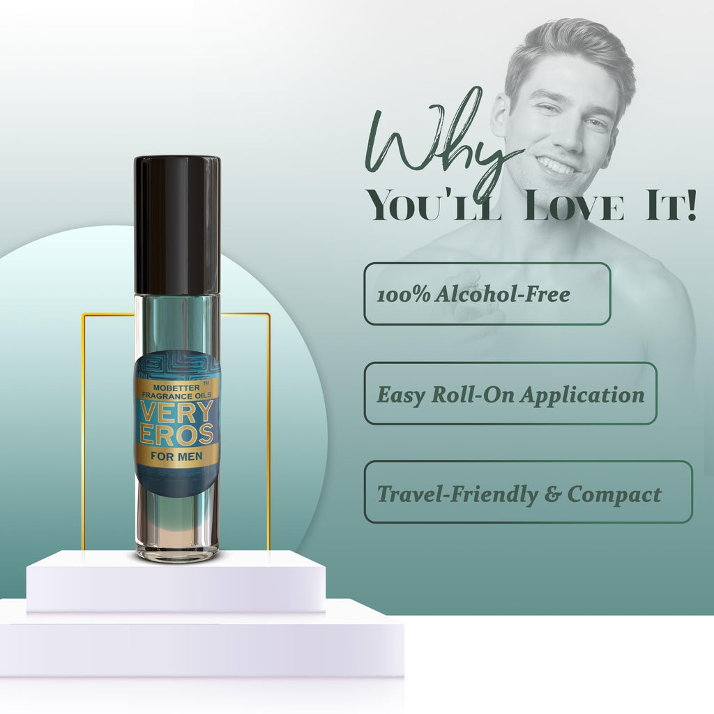 MOBETTER FRAGRANCE OILS - Very Eros Men Cologne Body Oil, Travel Size