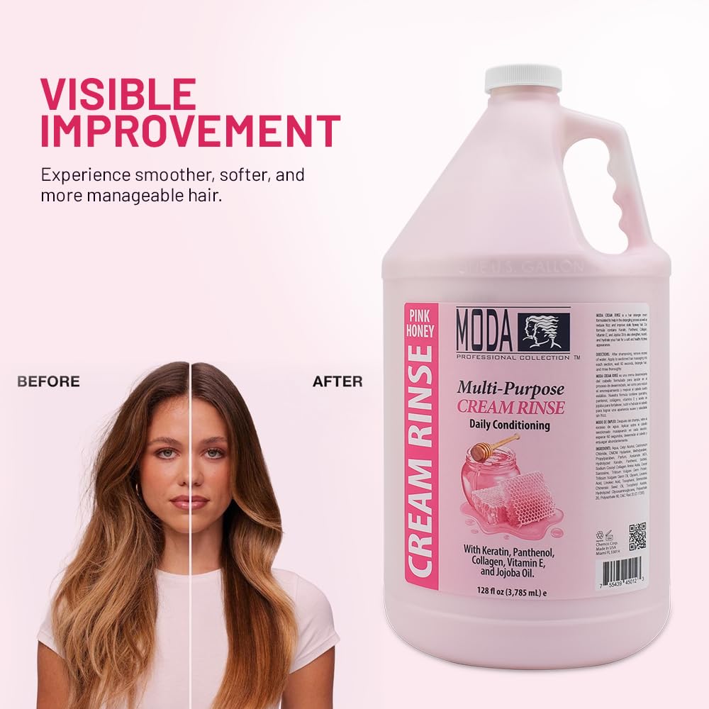MODA Cream Rinse - Nourish, Detangle & Repair Hair with Keratin, Panthenol, Collagen & Vitamin E