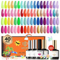 Modelones 40 Pcs Gel Nail Polish Set – 36 Neon Colors + 4 Coats (Base/Top), Soak-Off Gel Manicure