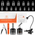 Modelones X Nail Gel Kit Almond: 510 Tips, Gooseneck LED Lamp, 10-in-1 Glue & Dehydrator