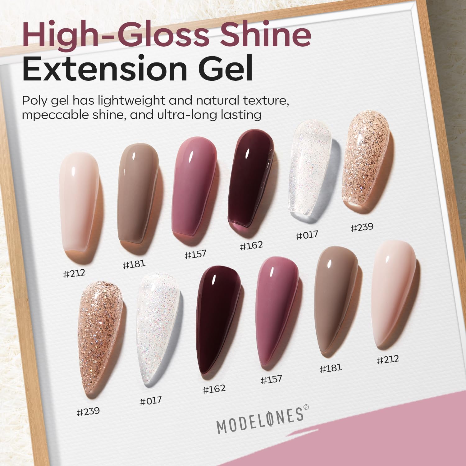 Modelones Poly Extension Gel Nail Kit — 6 Colors + 8W Lamp | Beginner DIY at Home