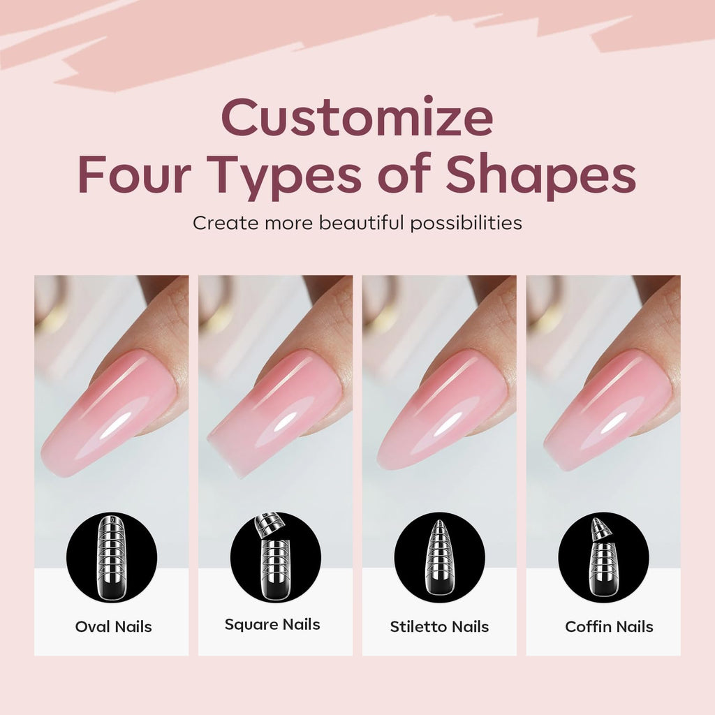 Modelones Poly Extension Gel Nail Kit — 6 Colors + 8W Lamp | Beginner DIY at Home