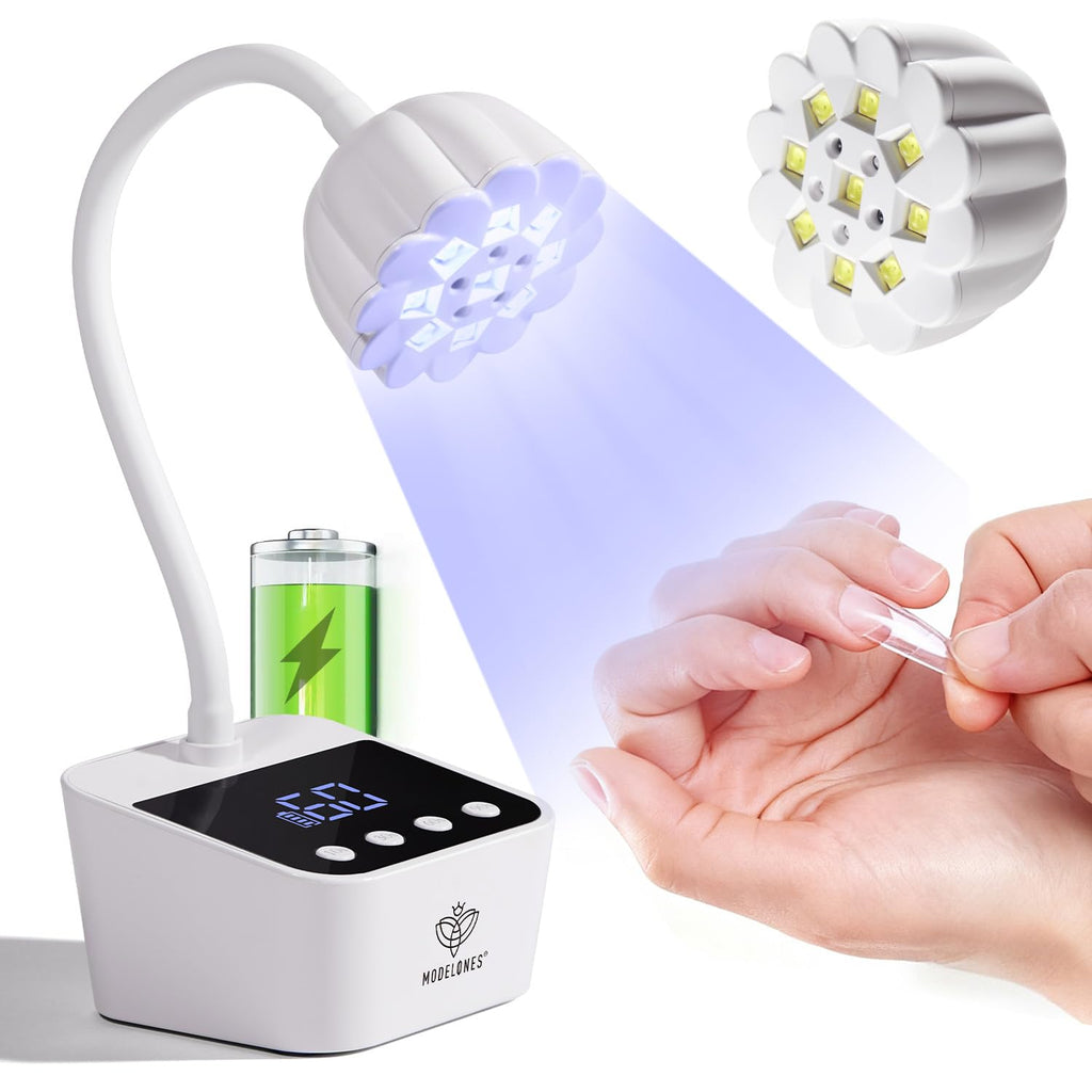 Modelones Cordless UV Nail Lamp 32W 2000mAh Gooseneck Portable Gel Nail Dryer