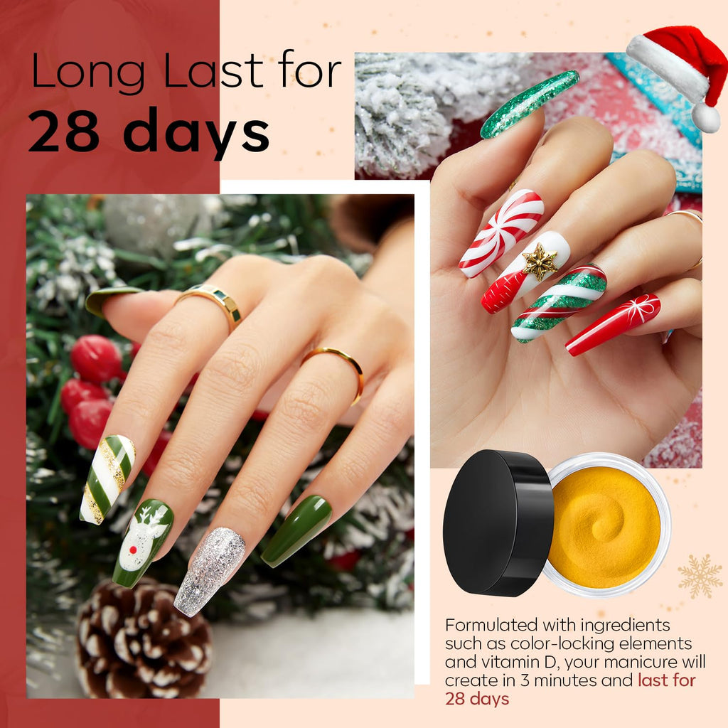 Modelones Christmas Dip Powder Nail Kit – 20 Colors, No Lamp, Starter Set