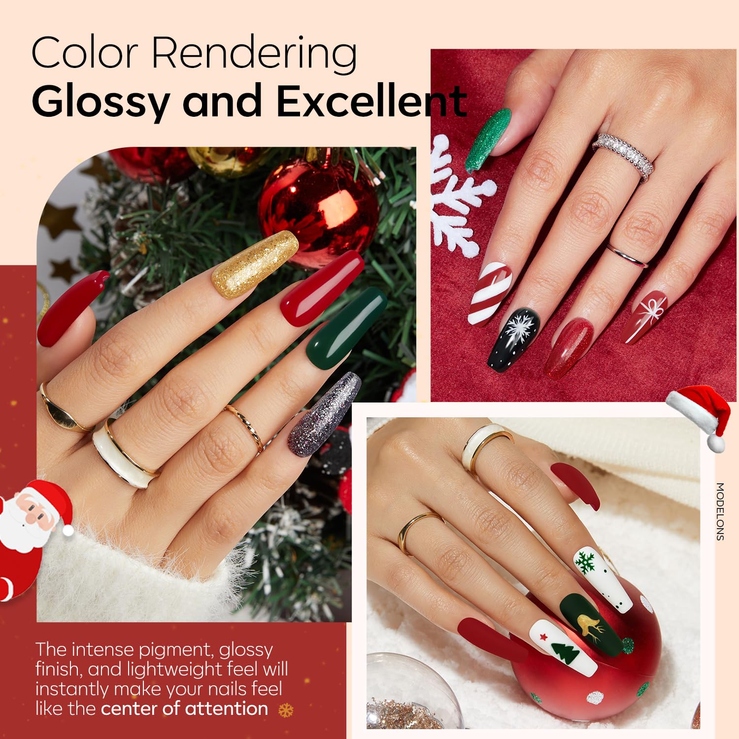 Modelones Christmas Dip Powder Nail Kit – 20 Colors, No Lamp, Starter Set