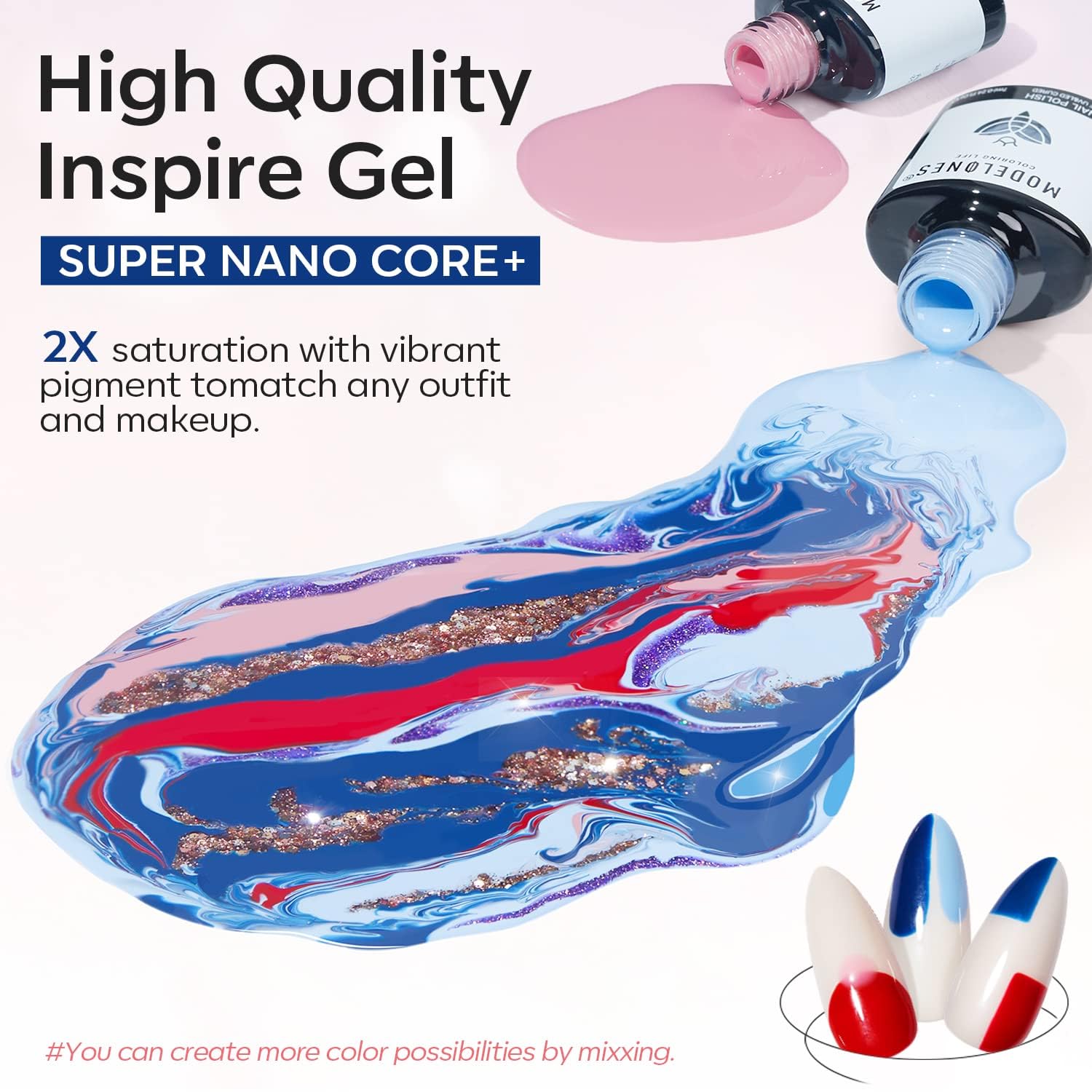Modelones 40-Pcs Gel Nail Polish Set – 36 Colors + Base/Top Coats for DIY LED Manicure