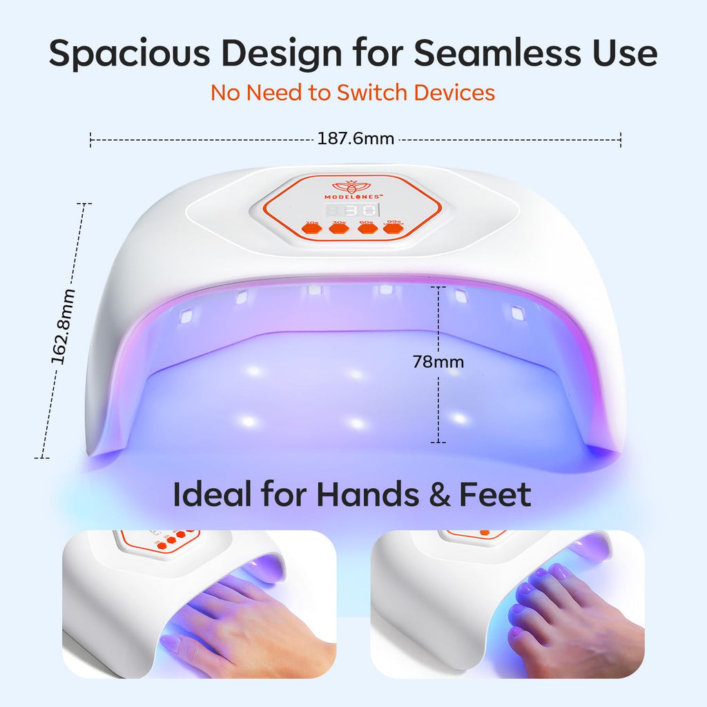 Modelones UV LED Nail Lamp – Fast Gel Nail Curing, 4 Timer Auto Sensor