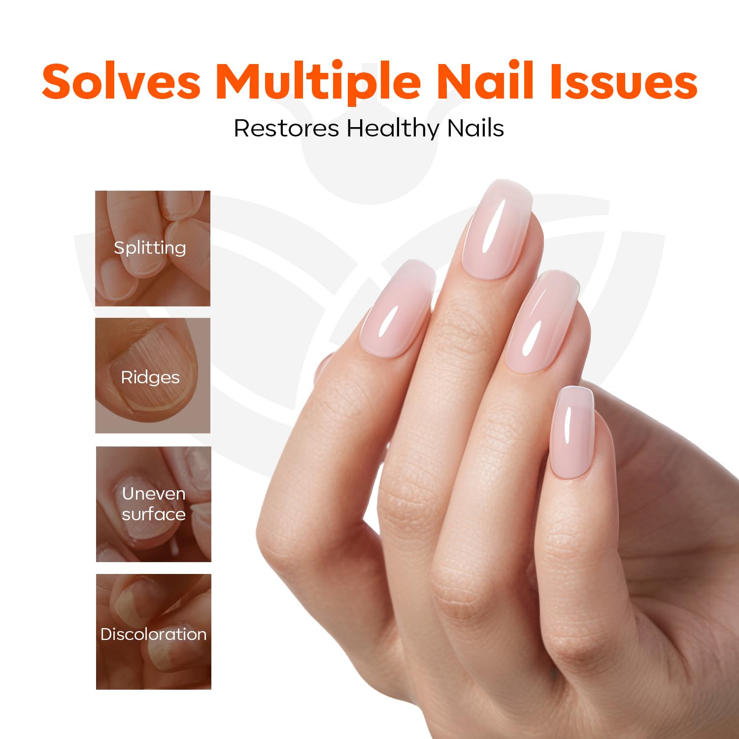 Modelones Nail Strengthener Kit – 4 Colorful 7.5ml Polishes for Damaged Nails | Safe 5-Free Formula