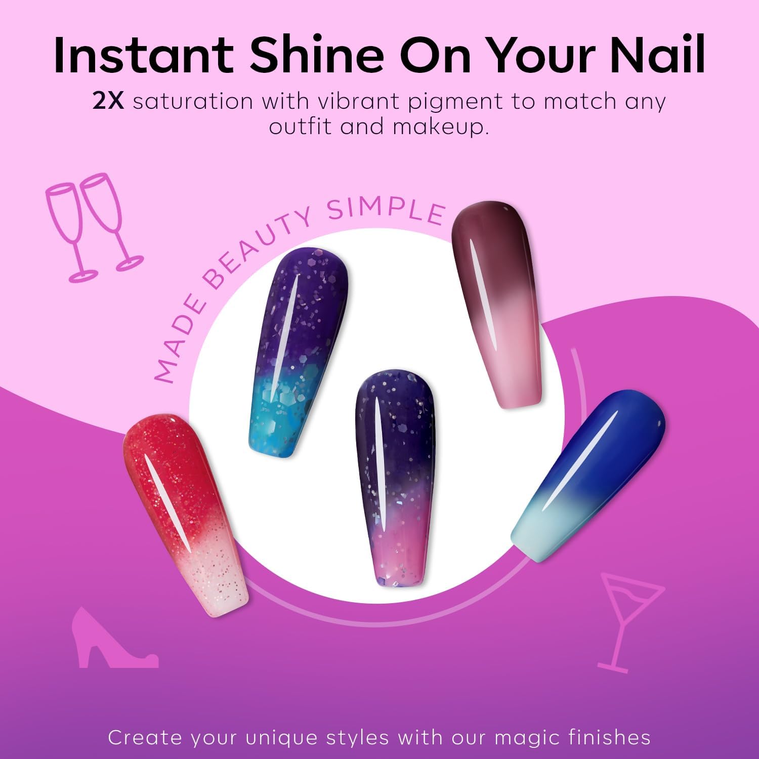 Modelones Color Changing Nail Polish Set – 6 Mood Colors, Quick Dry, Ombre