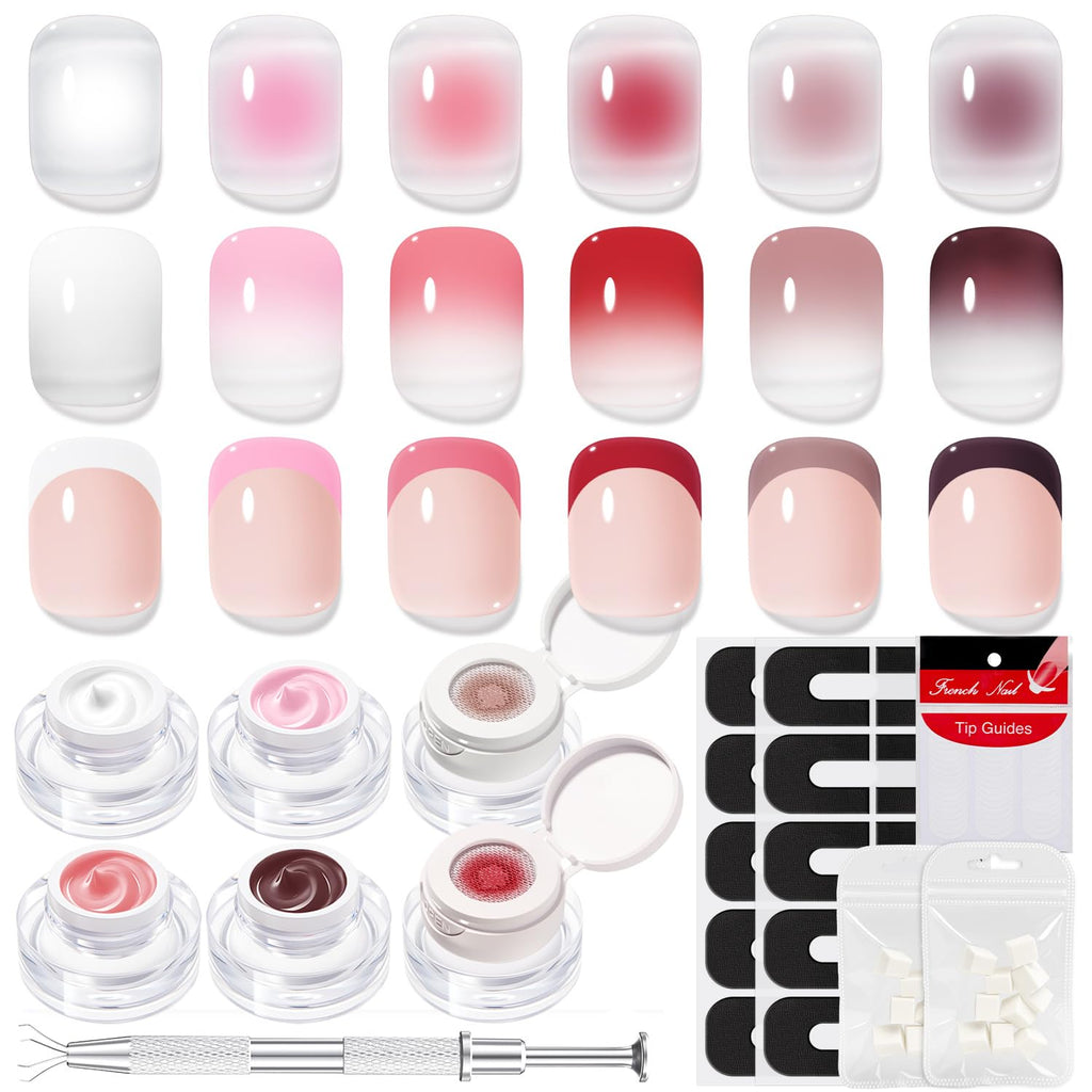 Modelones Pat Painting Gel Nail Polish – 6 Pigmented Colors for Ombre, Gradient, Blush Bloom and French Tips