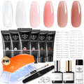 Modelones Poly Nail Gel Kit: 6 Colors + 8W Lamp for At-Home Nails