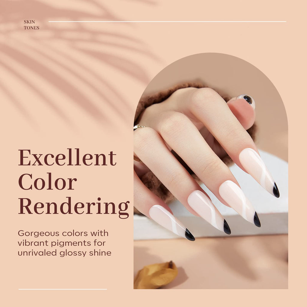 Modelones Poly Nail Gel Kit — 6 Nude Skin Tone Colors for At-Home Builder Manicure