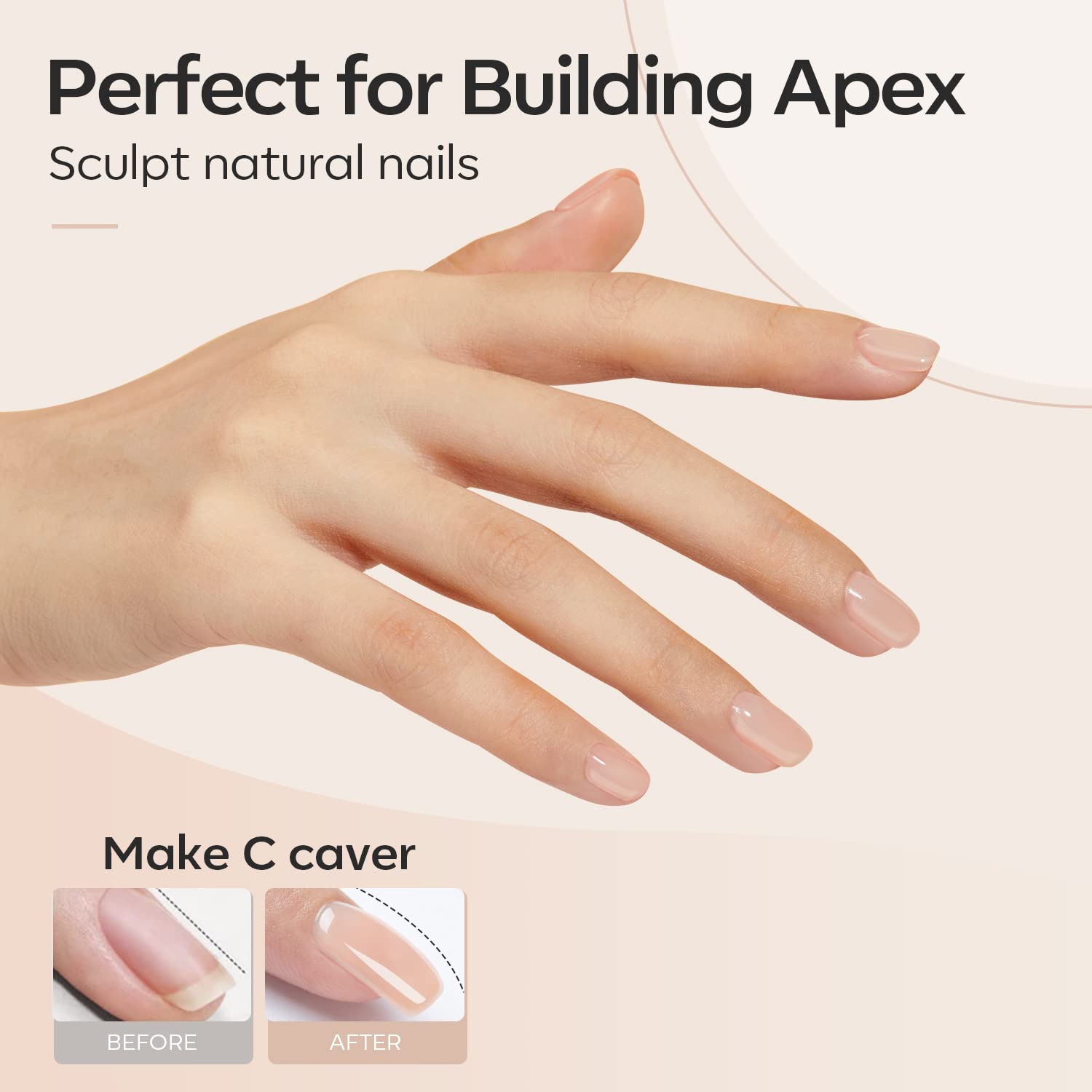 Modelones 8-in-One Builder Nail Gel – Neutral Nude for Thickening, Extension & Shine